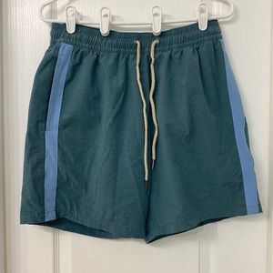 Fair harbor green/blue swim shorts/ grey inner short. Mens large.